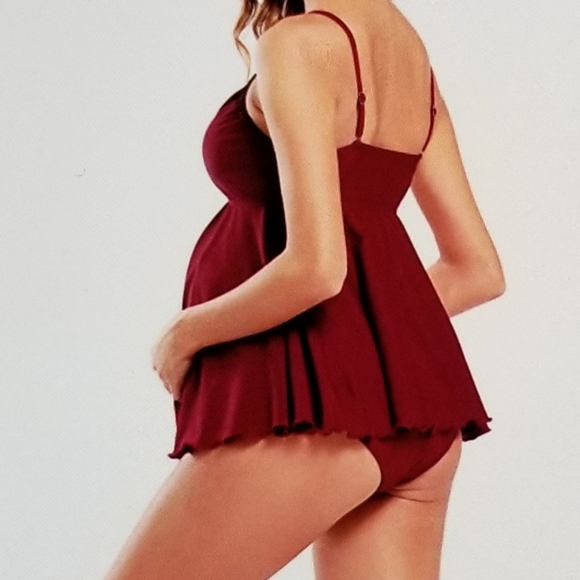 NWT FLYAWAY TANKINI TOP MATERNITY SKIRT 2 PIECE BATHING SUIT - Picture 5 of 13
